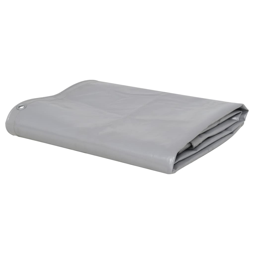 vidaXL Tarpaulins Grey 6 x 8 m Canvas with PVC Coating 1
