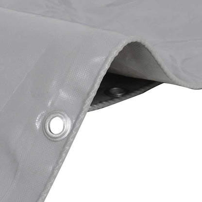 vidaXL Tarpaulins Grey 6 x 8 m Canvas with PVC Coating 2