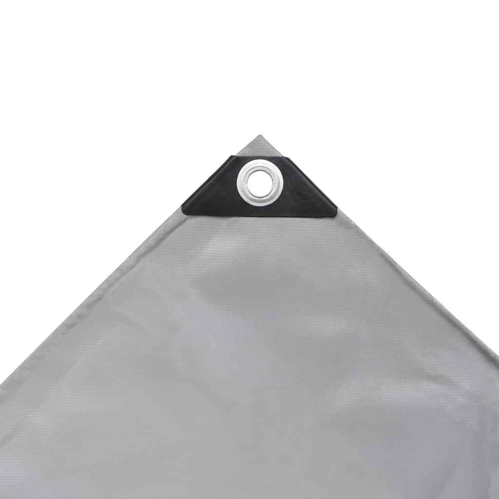 vidaXL Tarpaulins Grey 6 x 8 m Canvas with PVC Coating 3