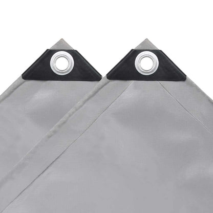 vidaXL Tarpaulins Grey 6 x 8 m Canvas with PVC Coating 4