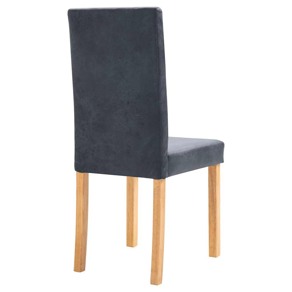 vidaXL Dining Chairs 4 pcs Gray Faux Suede Leather 5