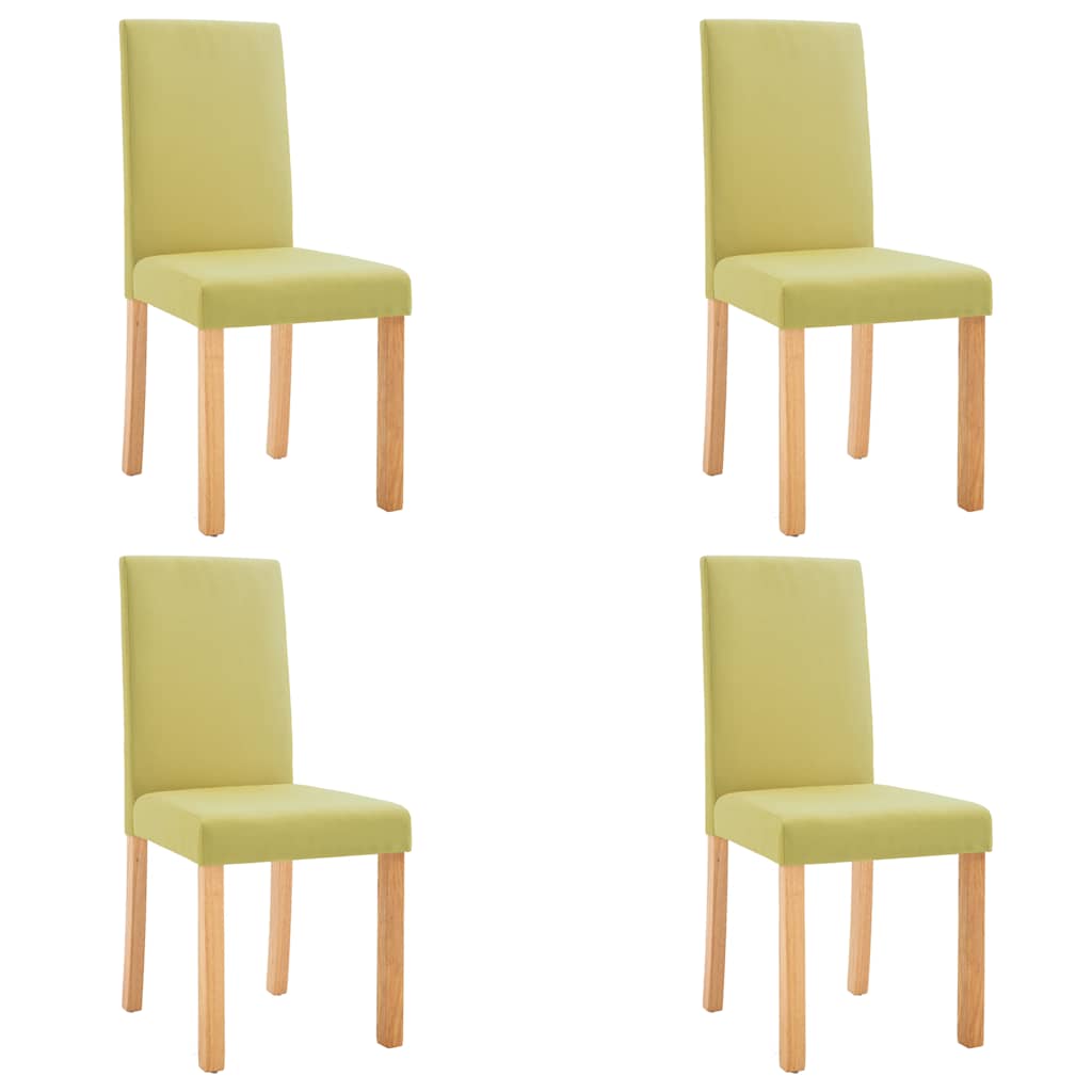 vidaXL Dining Chairs 4 pcs Green Fabric 2
