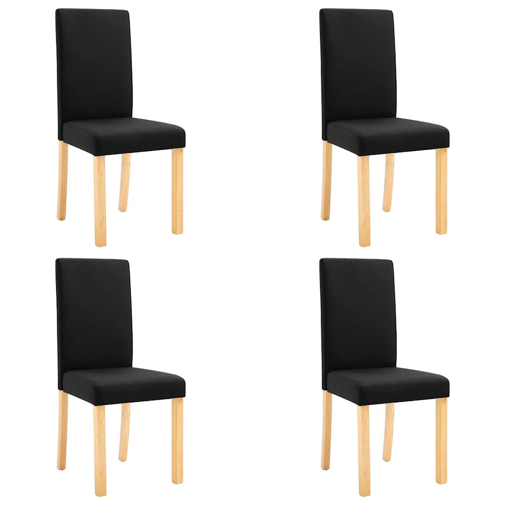 vidaXL Dining Chairs 4 pcs Black Fabric 2