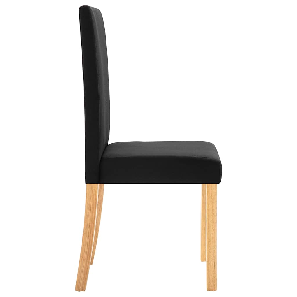 vidaXL Dining Chairs 4 pcs Black Fabric 6