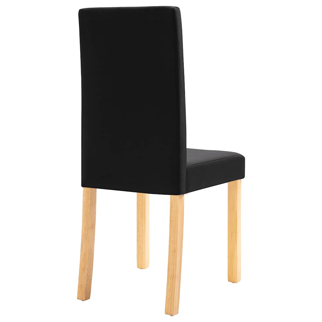 vidaXL Dining Chairs 4 pcs Black Fabric 5