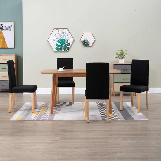 Dining Chairs Fabric Black