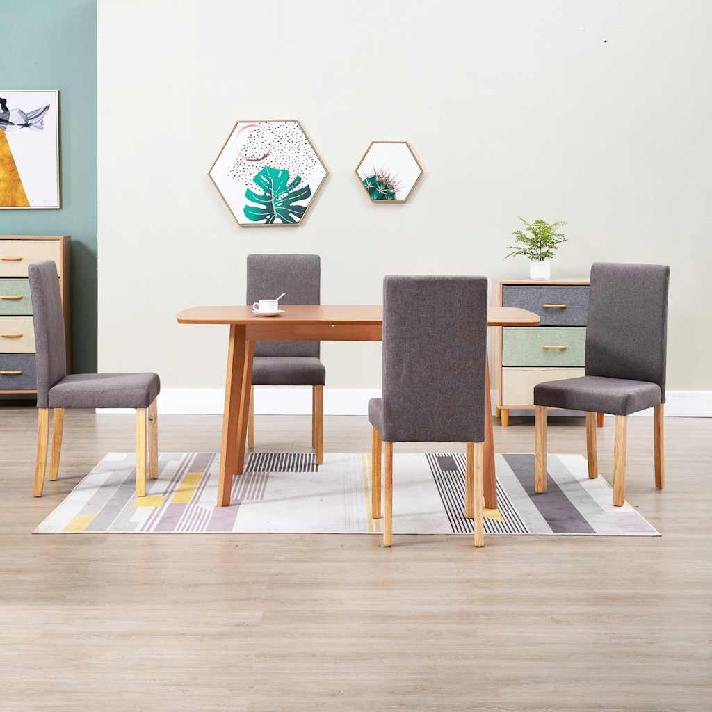 vidaXL Dining Chairs 4 pcs Taupe Fabric 1