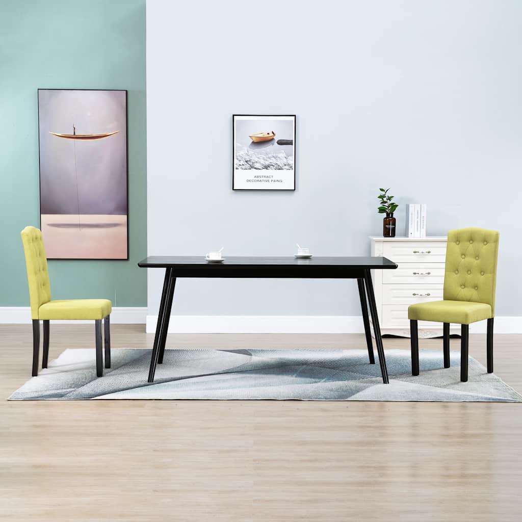 Dining Chairs Green Fabric 2