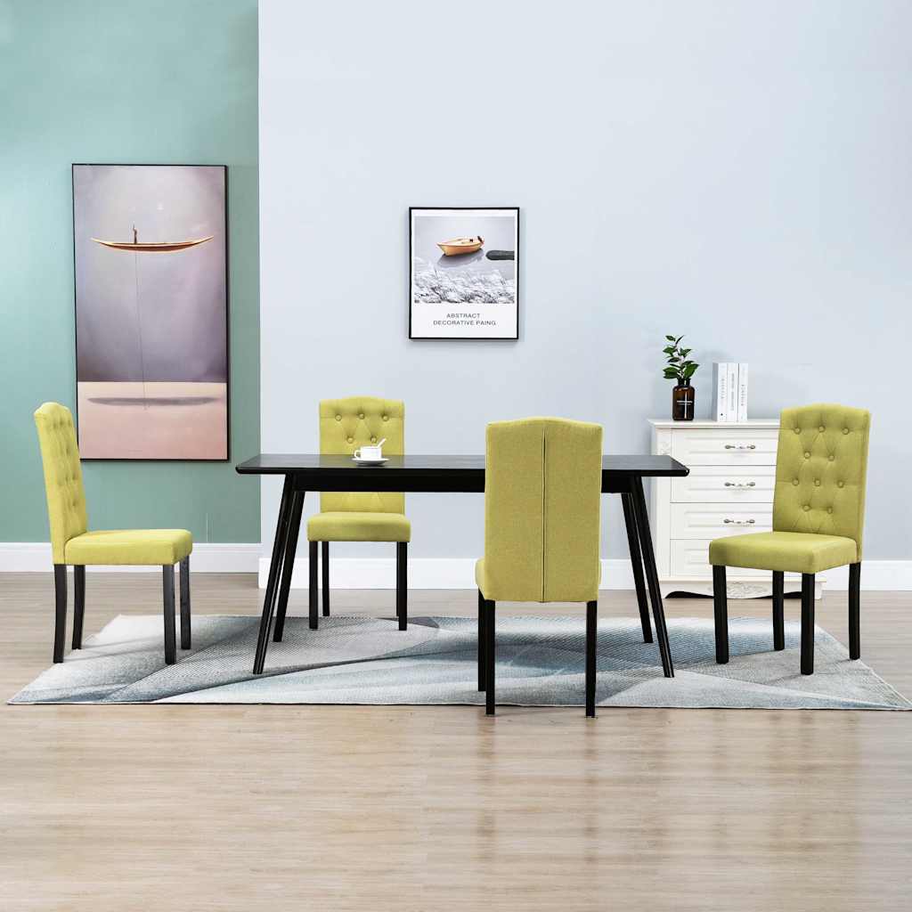 Dining Chairs Green Fabric 4