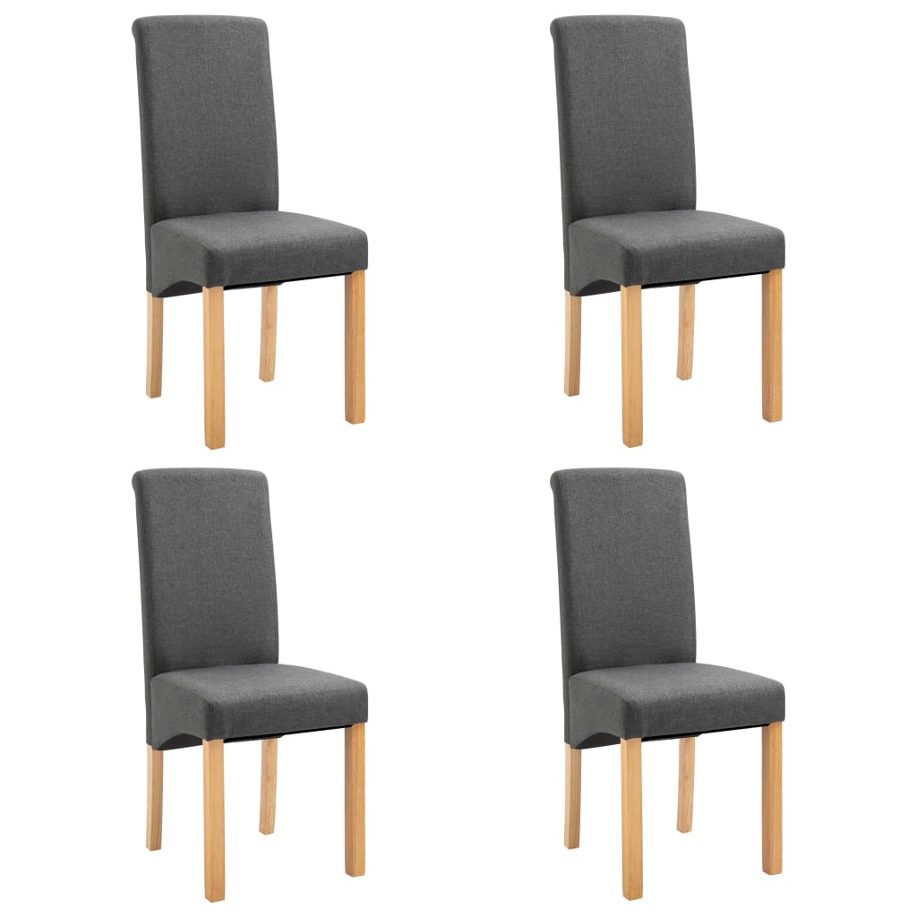 vidaXL Dining Chairs 4 pcs Gray Fabric 2
