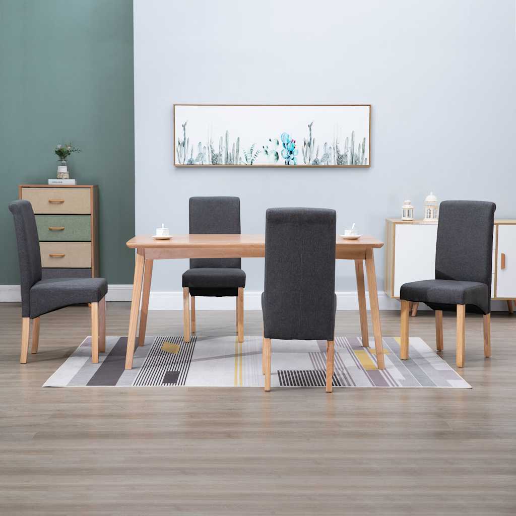 vidaXL Dining Chairs 4 pcs Gray Fabric 1