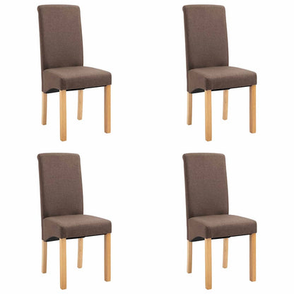 vidaXL Dining Chairs 4 pcs Brown Fabric 2