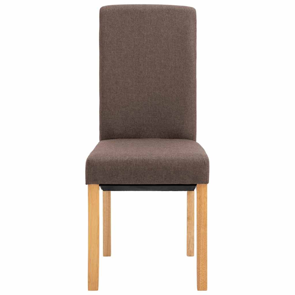 vidaXL Dining Chairs 4 pcs Brown Fabric 4