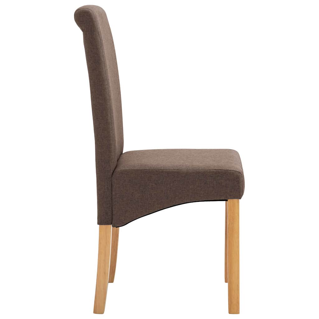 vidaXL Dining Chairs 4 pcs Brown Fabric 6