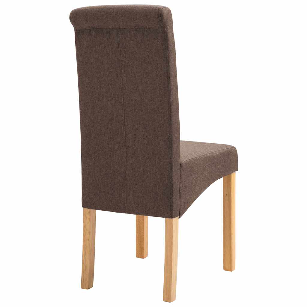 vidaXL Dining Chairs 4 pcs Brown Fabric 5