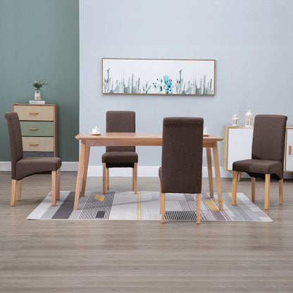 vidaXL Dining Chairs 4 pcs Brown Fabric 1