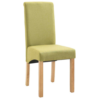 vidaXL Dining Chairs 4 pcs Green Fabric 3