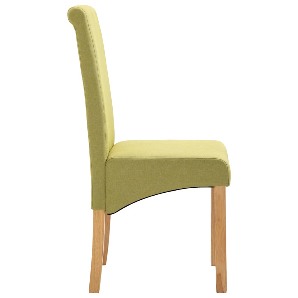 vidaXL Dining Chairs 4 pcs Green Fabric 6