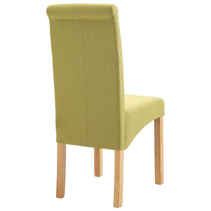 vidaXL Dining Chairs 4 pcs Green Fabric 5