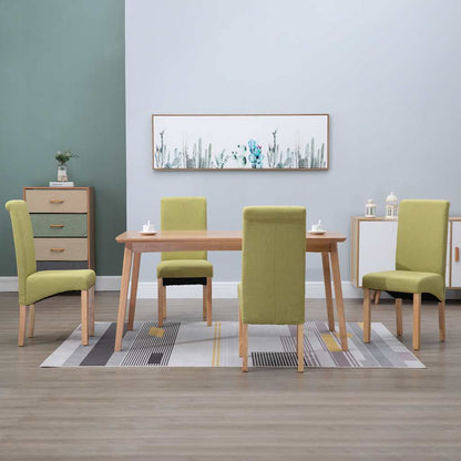 vidaXL Dining Chairs 4 pcs Green Fabric 1