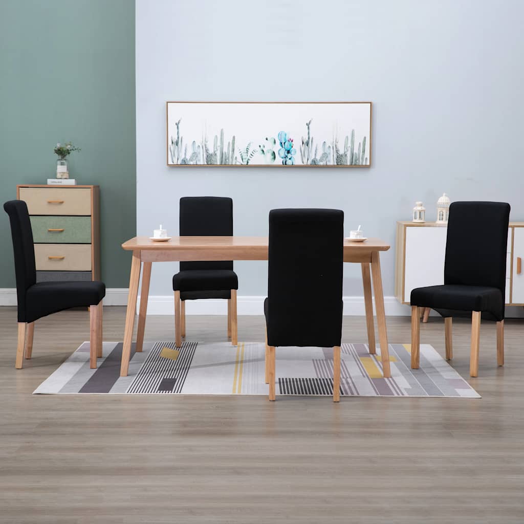 Dining Chairs Fabric Black