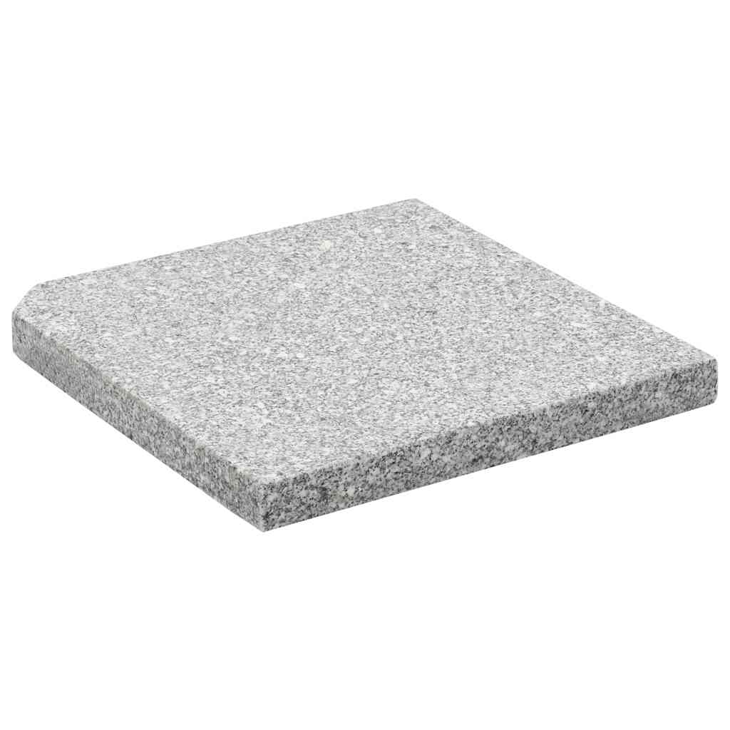 vidaXL Umbrella Weight Plates 4 pcs Grey Granite Square 100 kg 4