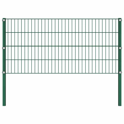Fence Panel with Posts Iron 349x80 cm Green 176.5 cm