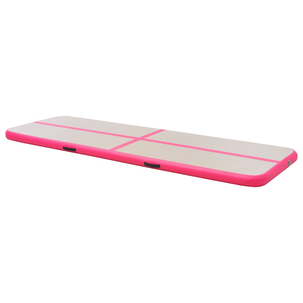 vidaXL Inflatable Gymnastics Mat with Pump 700x100x10 cm PVC Pink 4