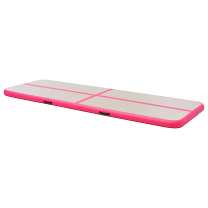 vidaXL Inflatable Gymnastics Mat with Pump 700x100x10 cm PVC Pink 4