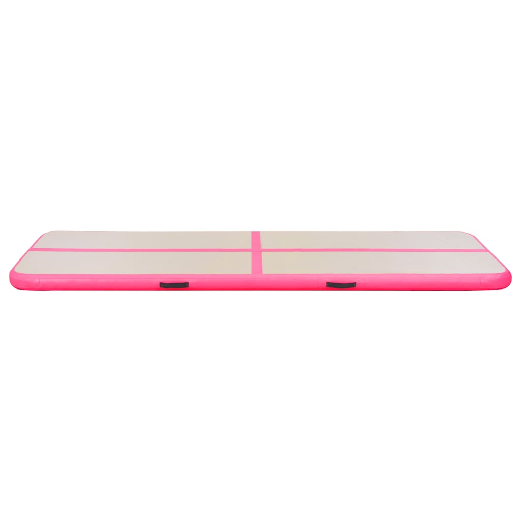 vidaXL Inflatable Gymnastics Mat with Pump 700x100x10 cm PVC Pink 5