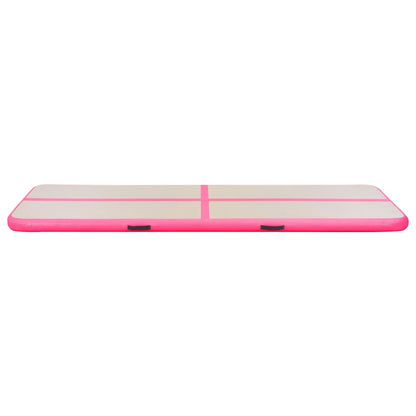 vidaXL Inflatable Gymnastics Mat with Pump 700x100x10 cm PVC Pink 5