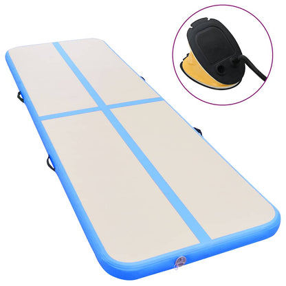 vidaXL Inflatable Gymnastics Mat with Pump 700x100x10 cm PVC Blue 2