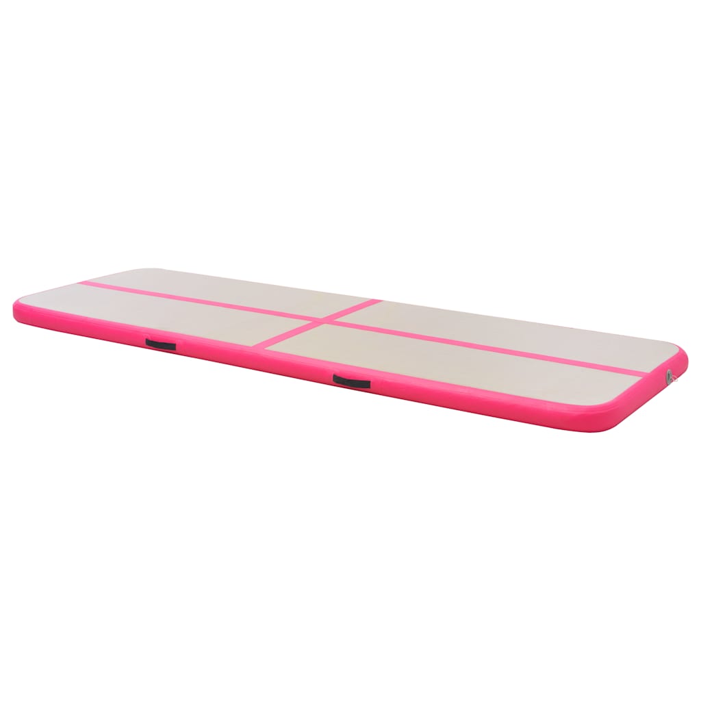 vidaXL Inflatable Gymnastics Mat with Pump 800x100x10 cm PVC Pink 4