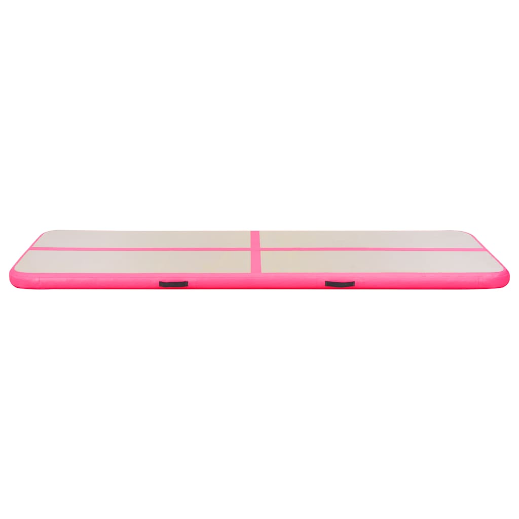 vidaXL Inflatable Gymnastics Mat with Pump 800x100x10 cm PVC Pink 5