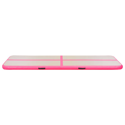 vidaXL Inflatable Gymnastics Mat with Pump 800x100x10 cm PVC Pink 5