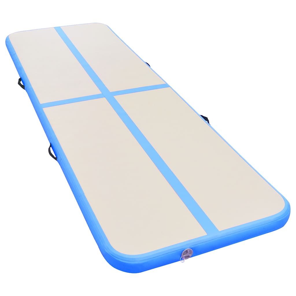 vidaXL Inflatable Gymnastics Mat with Pump 800x100x10 cm PVC Blue 3