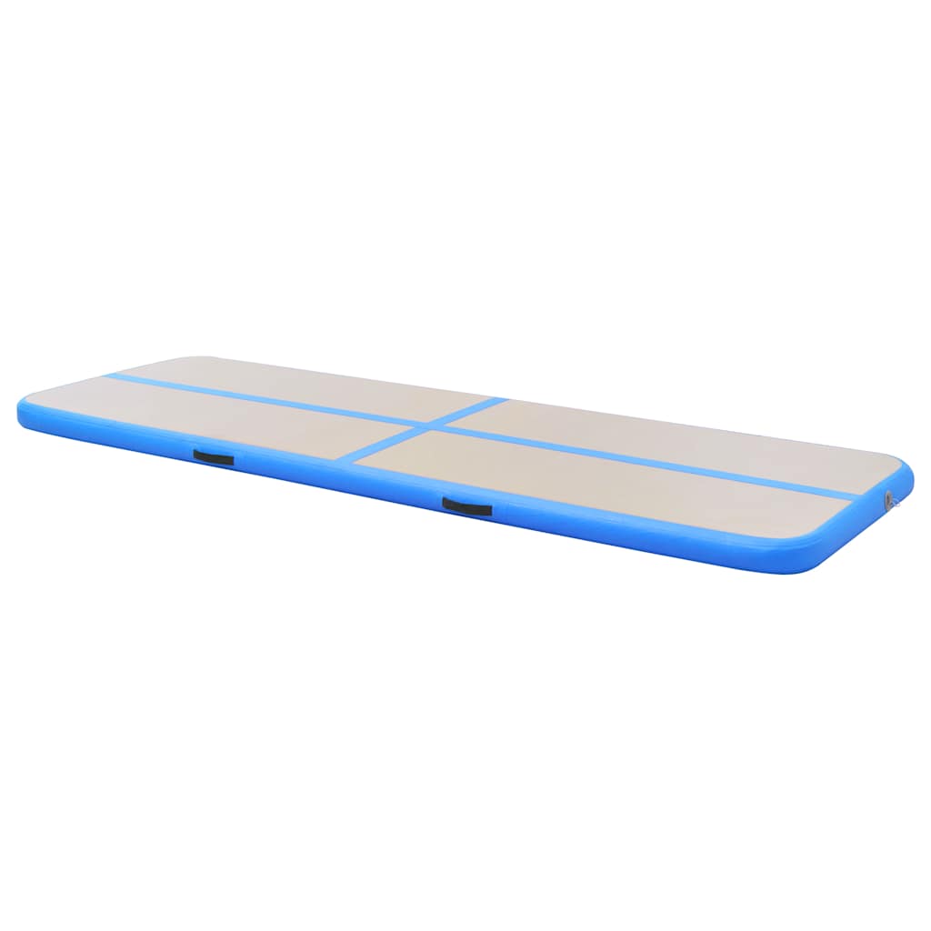 vidaXL Inflatable Gymnastics Mat with Pump 800x100x10 cm PVC Blue 4