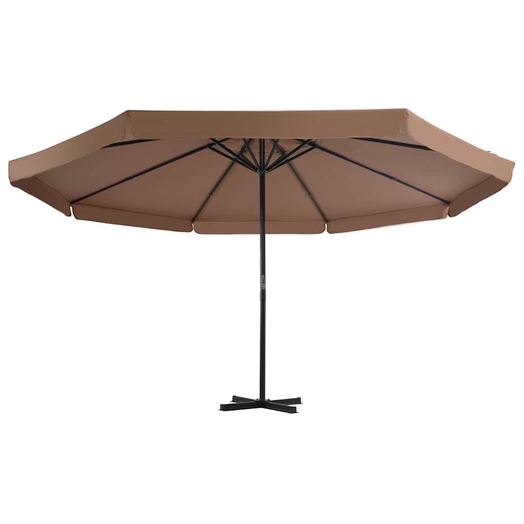 vidaXL Garden Parasol with Portable Base Taupe 2
