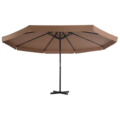 vidaXL Garden Parasol with Portable Base Taupe 2
