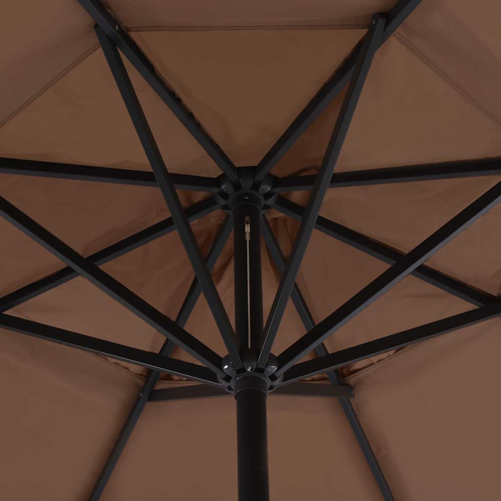 vidaXL Garden Parasol with Portable Base Taupe 5