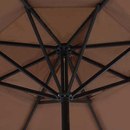 vidaXL Garden Parasol with Portable Base Taupe 5