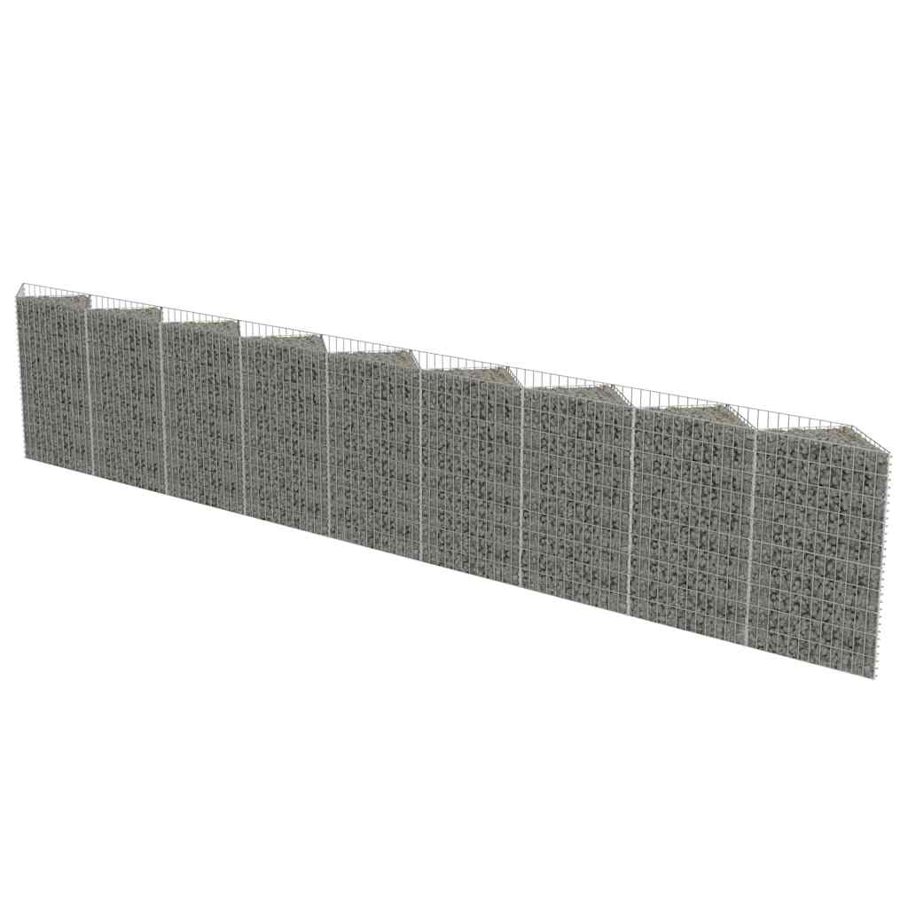 vidaXL Gabion Wall Galvanised Steel 630x30x100 cm 2
