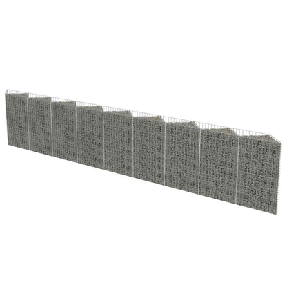vidaXL Gabion Wall Galvanised Steel 630x30x100 cm 2