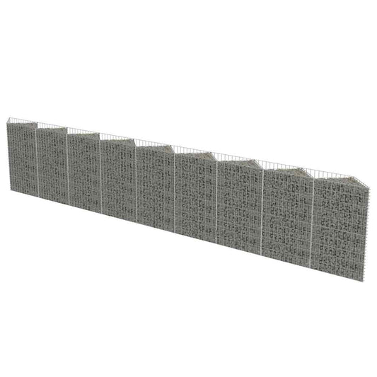 vidaXL Gabion Wall Galvanised Steel 630x30x100 cm 2