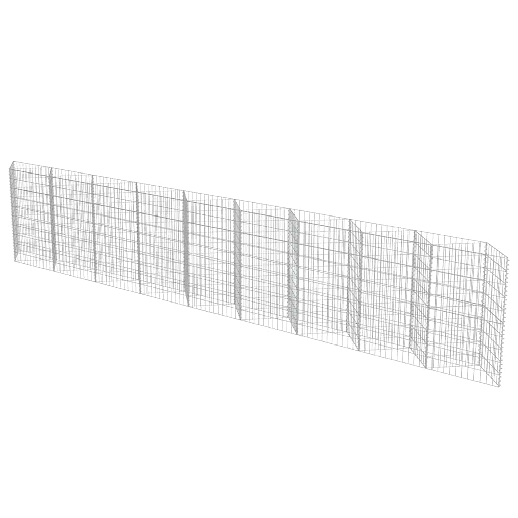vidaXL Gabion Wall Galvanised Steel 630x30x100 cm 3