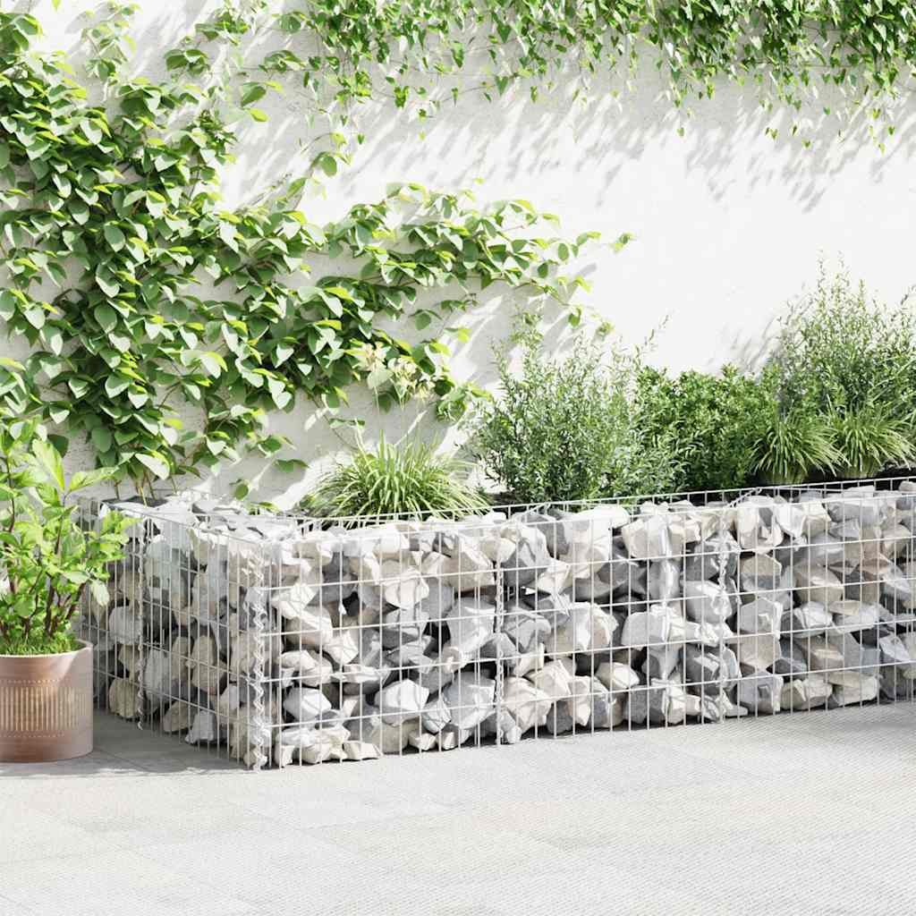 vidaXL Gabion Wall with Covers Galvanised Steel