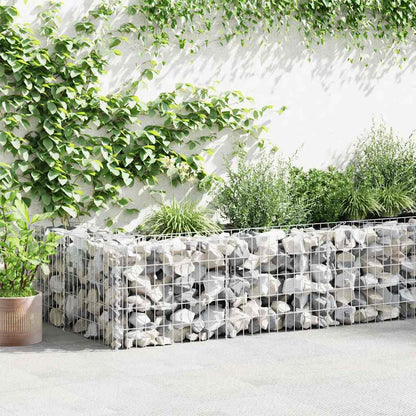 vidaXL Gabion Wall with Covers Galvanised Steel