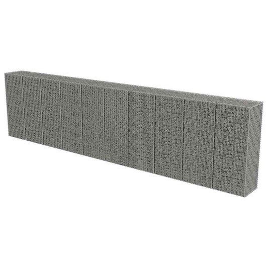 143582 vidaXL Gabion Wall with Covers Galvanised Steel 600x50x150 cm 2