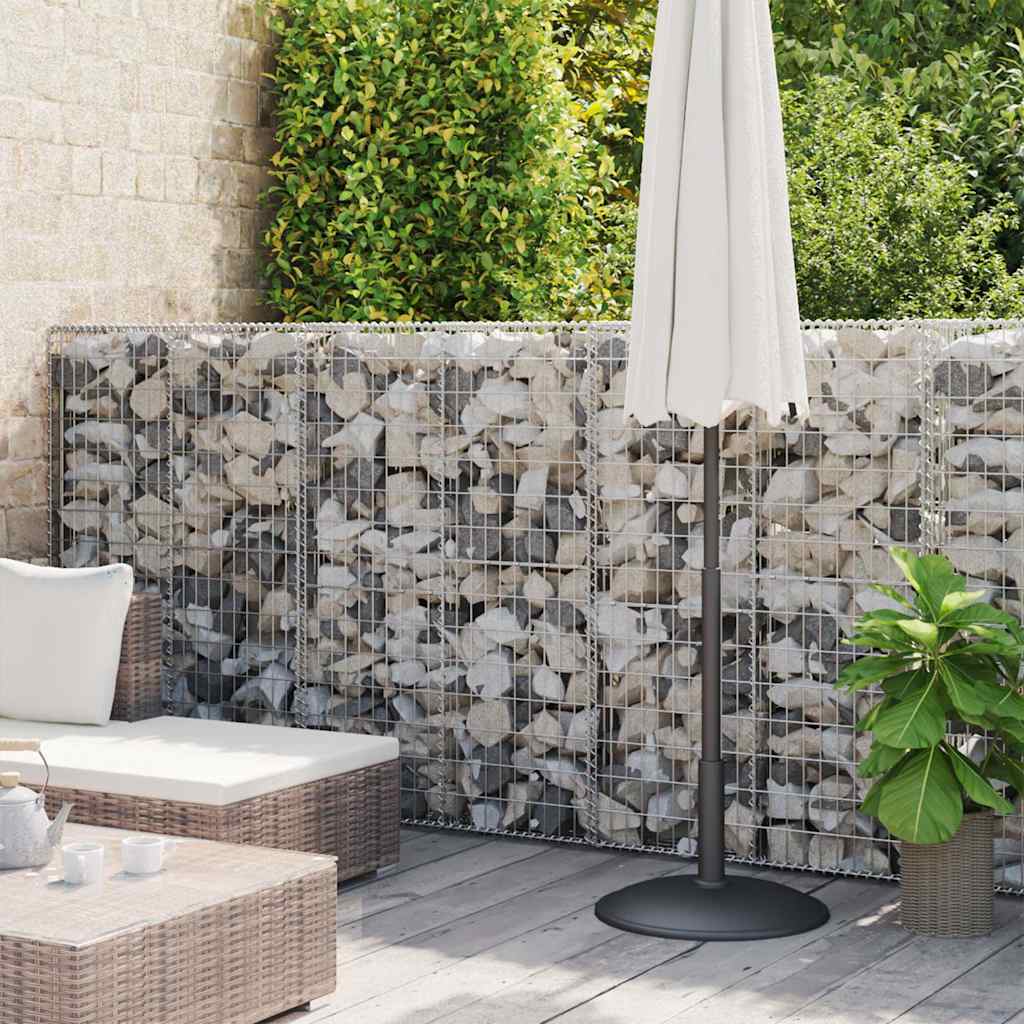 Gabion Wall with Covers Galvanised Steel 600 cm 150 cm
