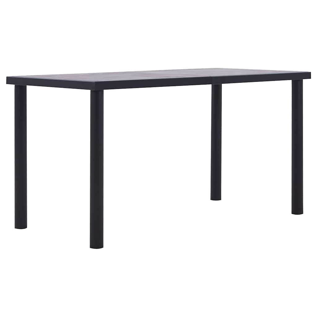 Dining Table Black and Concrete Grey MDF 140 cm 70 cm